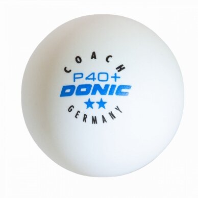 Stalo teniso kamuoliukai DONIC P40+ Coach 2žv. 6 vnt White 1 Stalo teniso kamuoliukai DONIC P40+ Coach 2žv. 6 vnt White 1