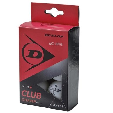 Stalo teniso kamuoliukai Dunlop CLUB CHAMP 1žv. 6vnt White Stalo teniso kamuoliukai Dunlop CLUB CHAMP 1žv. 6vnt White