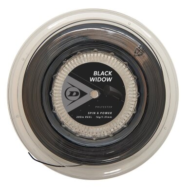 Stygos tenisui Dunlop Black Widow 16G/1.31mm/200m 1 Stygos tenisui Dunlop Black Widow 16G/1.31mm/200m 1