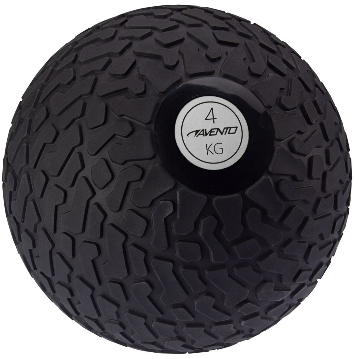 Svorinis kamuolys AVENTO 42DI 4kg D23cm Black/silver mėtymui Svorinis kamuolys AVENTO 42DI 4kg D23cm Black/silver mėtymui
