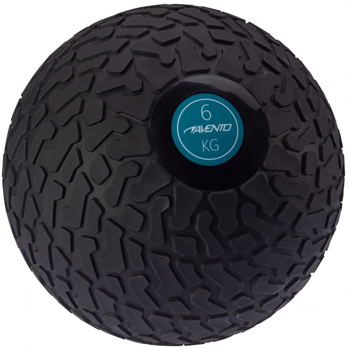 Svorinis kamuolys AVENTO 42DJ 6kg D23cm Black/blue mėtymui Svorinis kamuolys AVENTO 42DJ 6kg D23cm Black/blue mėtymui