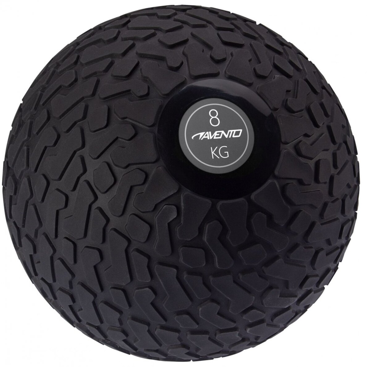 Svorinis kamuolys AVENTO 42DK 8kg D23cm Black/grey mėtymui Svorinis kamuolys AVENTO 42DK 8kg D23cm Black/grey mėtymui