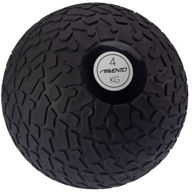 Svorinis kamuolys AVENTO 42DI 4kg D23cm Black/silver mėtymui Svorinis kamuolys AVENTO 42DI 4kg D23cm Black/silver mėtymui