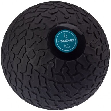 Svorinis kamuolys AVENTO 42DJ 6kg D23cm Black/blue mėtymui Svorinis kamuolys AVENTO 42DJ 6kg D23cm Black/blue mėtymui