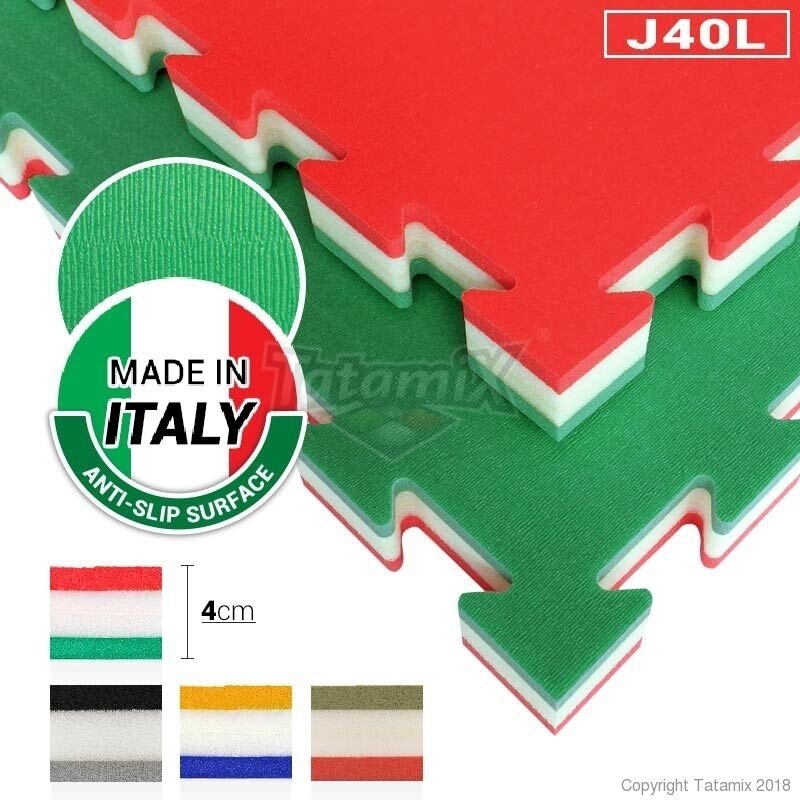 Tatamis TATAMIX J40L Vidutinis 100x100x4cm žalia/raudona (Made in Italy) 2 Tatamis TATAMIX J40L Vidutinis 100x100x4cm žalia/raudona (Made in Italy) 2