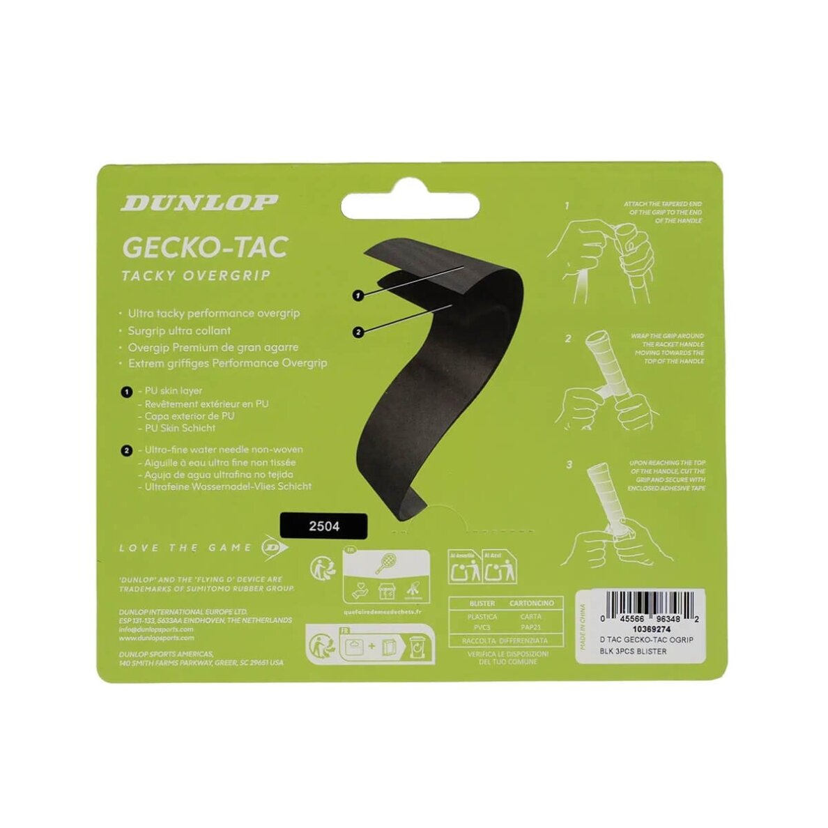 Teniso raketės virš. apvija GECKO-TAC 3vnt. black 1 Teniso raketės virš. apvija GECKO-TAC 3vnt. black 1