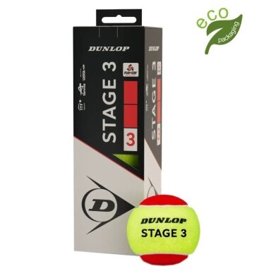 Teniso kamuol. DUNLOP STAGE 3 RED 3-box ITF Teniso kamuol. DUNLOP STAGE 3 RED 3-box ITF