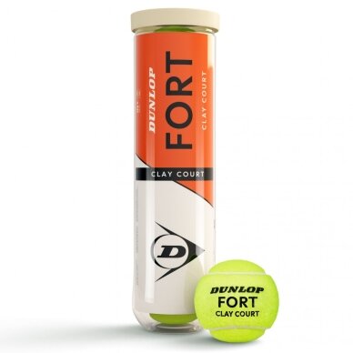Teniso kamuol. DUNLOP FORT CLAY COURT 4-tube ITF Teniso kamuol. DUNLOP FORT CLAY COURT 4-tube ITF