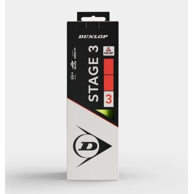 Teniso kamuol. DUNLOP STAGE 3 RED 3-box ITF 1