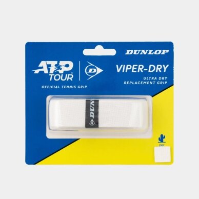Teniso raketės vid. apvija VIPERDRY ATP 1vnt. white Teniso raketės vid. apvija VIPERDRY ATP 1vnt. white