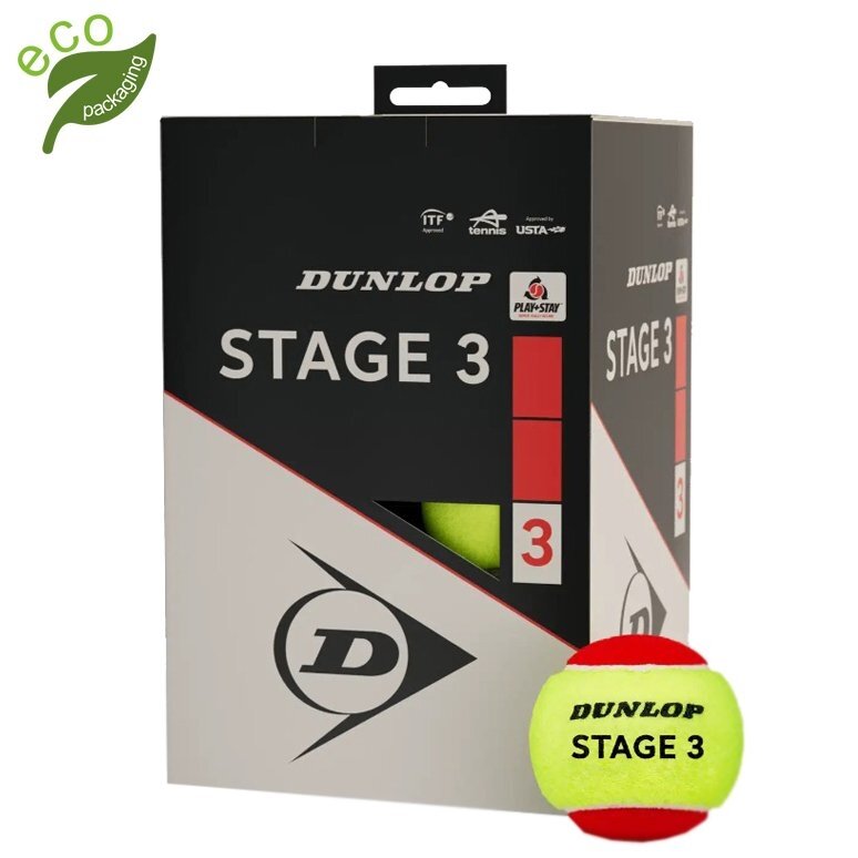 Teniso kamuol. DUNLOP STAGE 3 RED 12-box ITF Teniso kamuol. DUNLOP STAGE 3 RED 12-box ITF