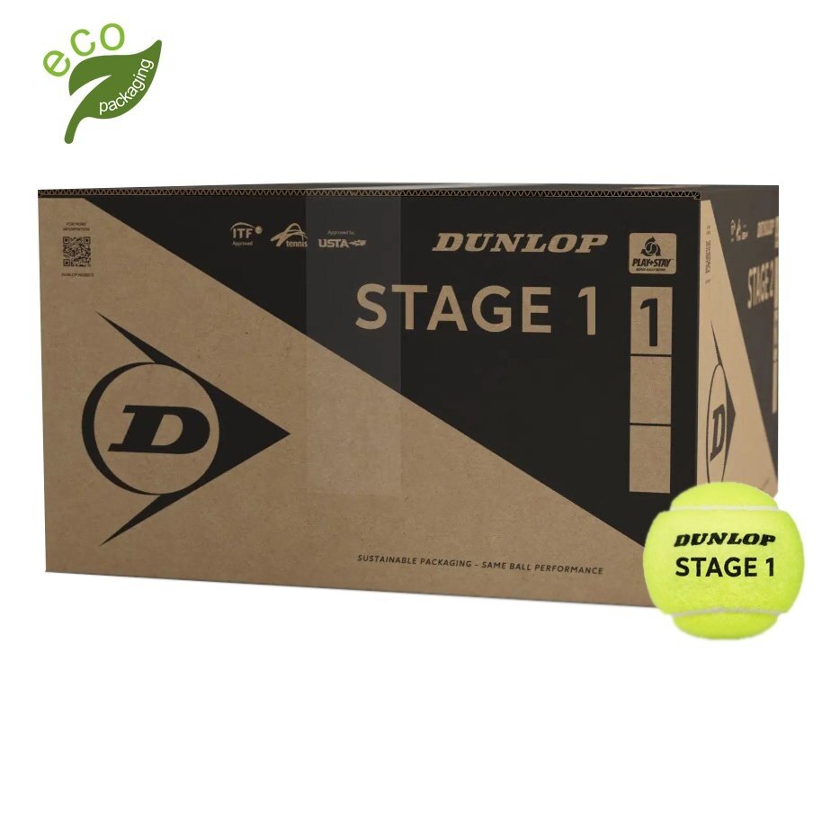Teniso kamuol. DUNLOP STAGE 1 GREEN 72-box ITF Teniso kamuol. DUNLOP STAGE 1 GREEN 72-box ITF