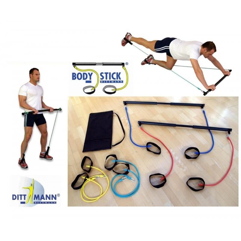 Treniruočių lazda Body-stick (komplekte 4 gumų poros) 1 Treniruočių lazda Body-stick (komplekte 4 gumų poros) 1