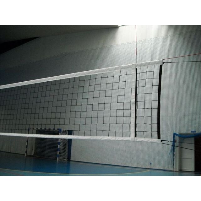 Varžybinis tinklinio tinklas PP3mm 9,5x1m (juodas su trosu ir antenomis) 1 Varžybinis tinklinio tinklas PP3mm 9,5x1m (juodas su trosu ir antenomis) 1